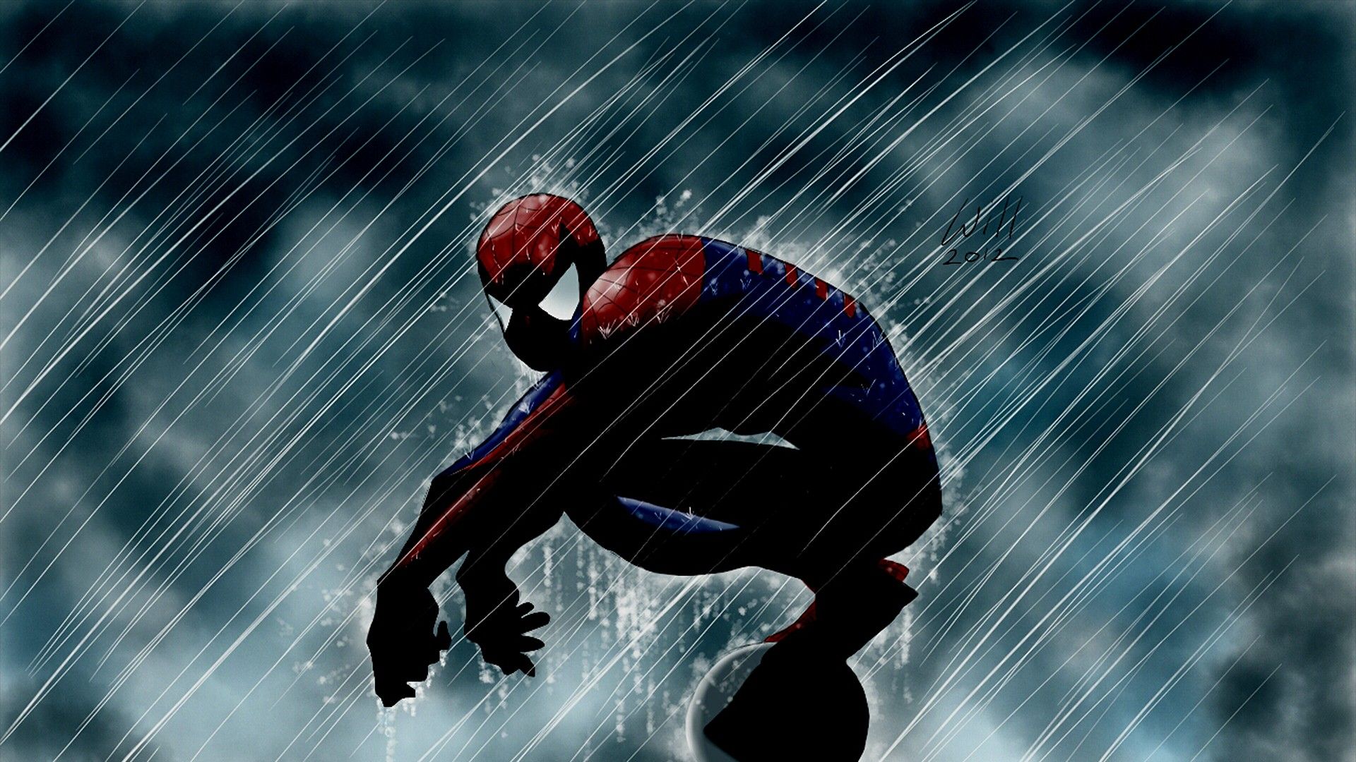 Amazing spiderman cartoon rain