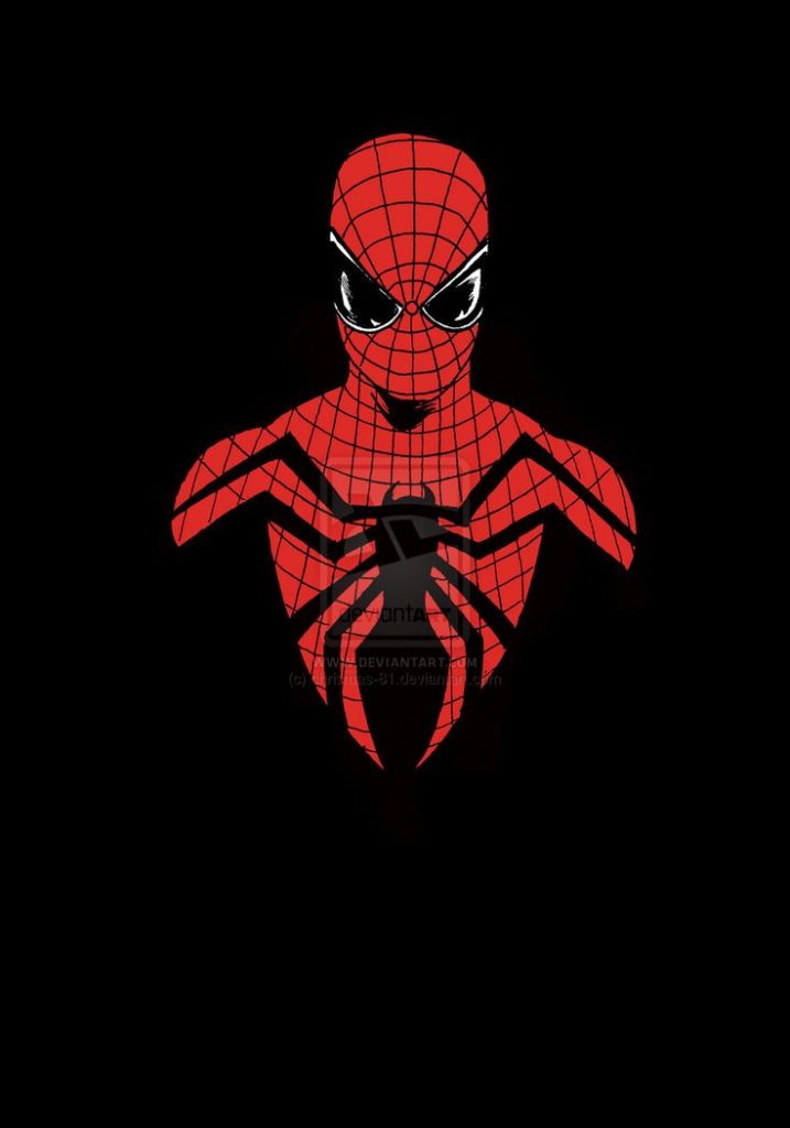 Black background spiderman for iphone
