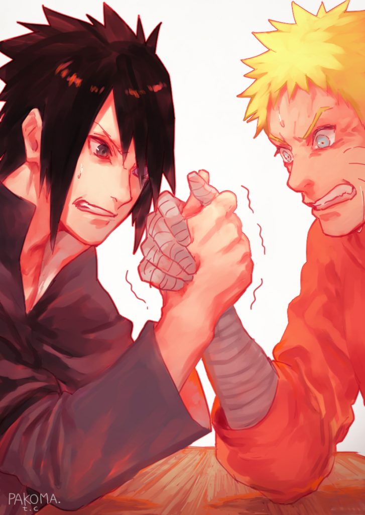 Sasuke vs naruto arm wrestling
