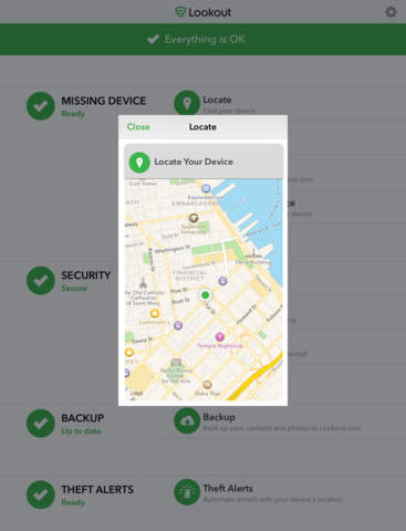 Lookout security app map