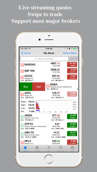 Stocks tracker app for iphone
