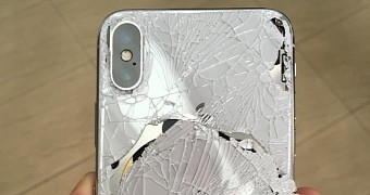 This is what a smashed iphone x looks like