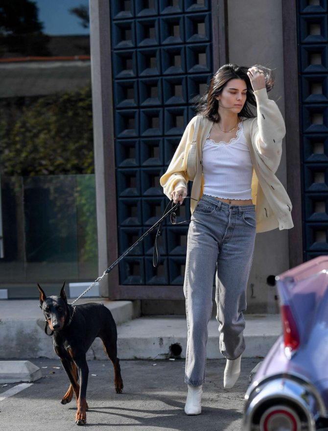 Kendall jenner with her dog