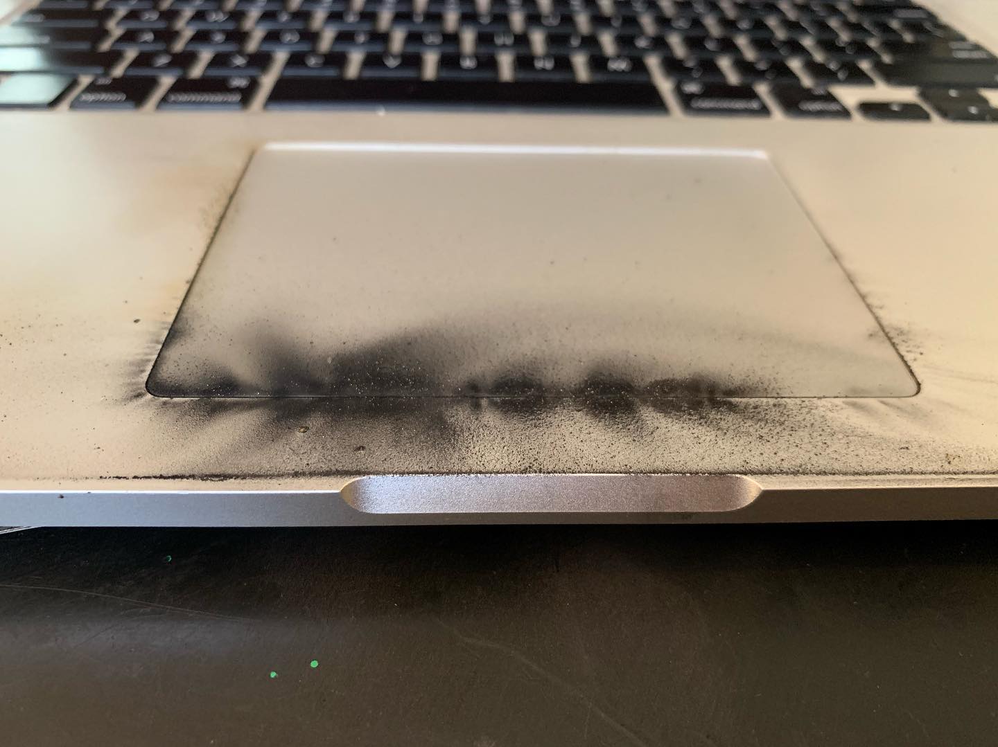 This is what a macbook that exploded due to a bad battery looks like 526633 3