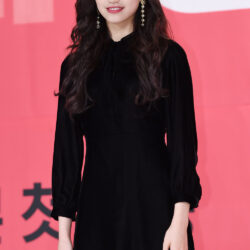 Doyeon wearing black dress