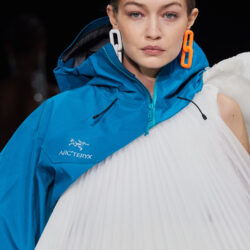 Gigi hadid modeling arcteryx jacket