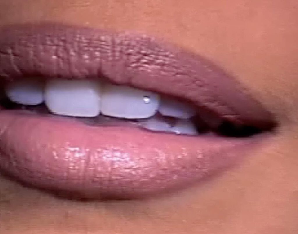 Kaia gerber closeup teeth and lips