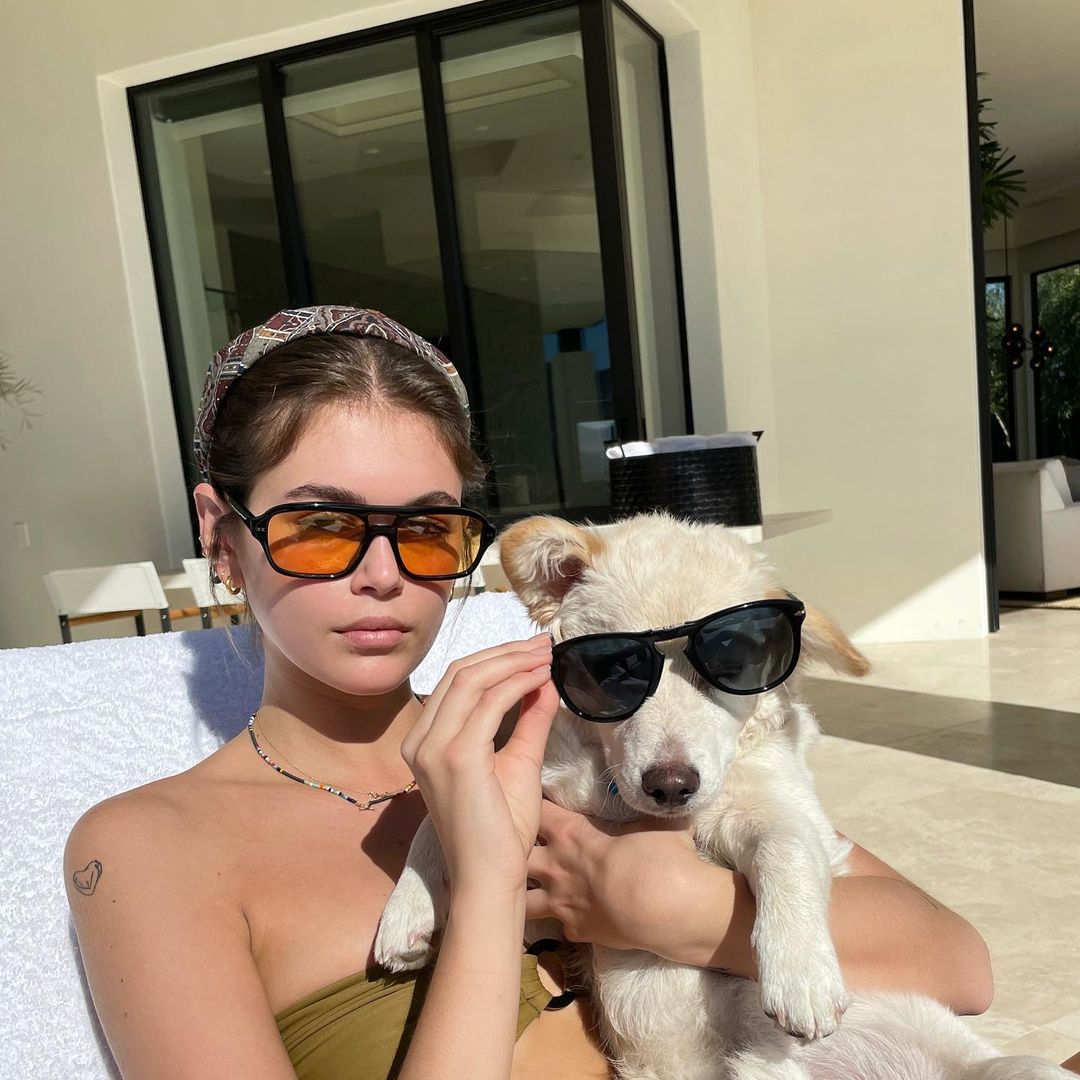 With her dog 1