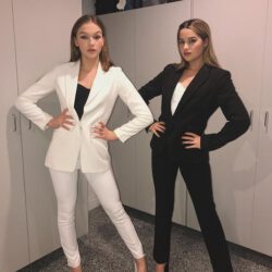 Black white suit with sister