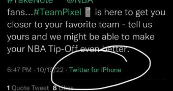 Google caught using twitter on an iphone because why not