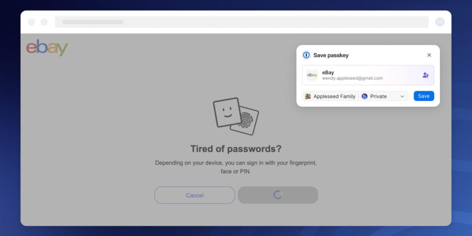 1password passkey support for the web launches in public beta